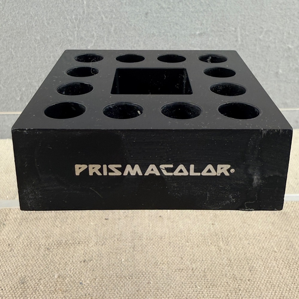 Vtg Prismacolor Black Plastic Marker Pencil Holder Stand Desk Organizer 12 Slot
